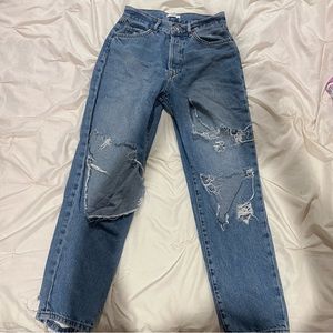 Forever 21 Distressed Ripped Jeans